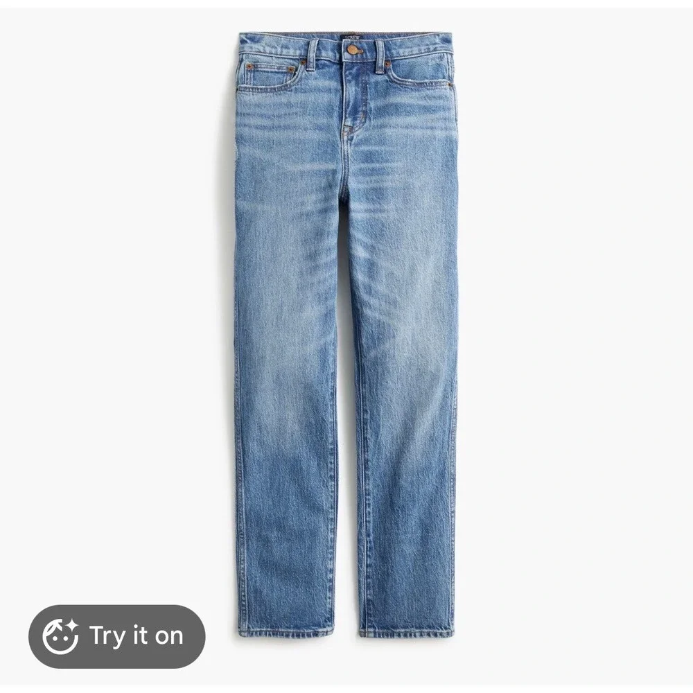 J.Crew Vintage Slim Straight Jeans Womens 25 Medium Wash High Rise Denim